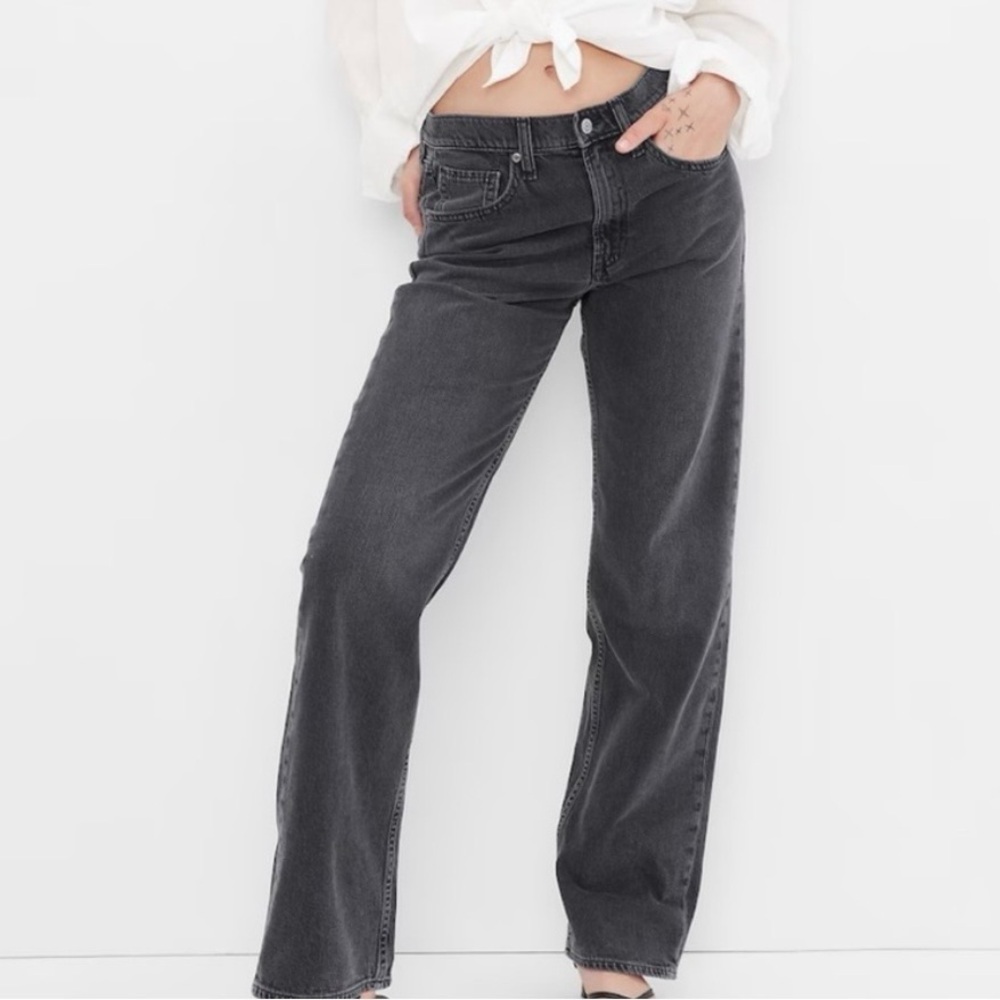 GAP Mid-Rise 90’s Loose Jeans in Organic Cotton Black Wash | Size 33/16R | NWT